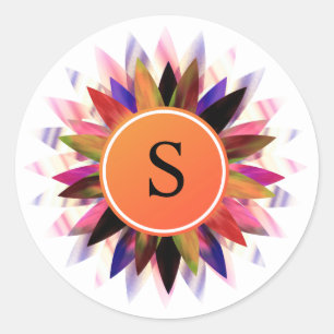 Lotus Flower Watercolor Logo Healing Yoga Classic Round Sticker