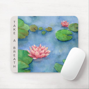 Lotus Flower watercolor Mouse Pad