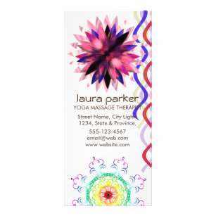 Lotus Flower Watercolor Yoga Healing Holistic Rack Card