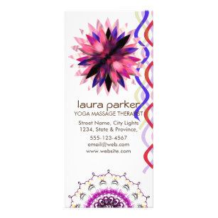 Lotus Flower Watercolor Yoga Healing Holistic Rack Card