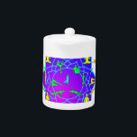 Lotus Flower With Yoga Poses<br><div class="desc">A colourful design of a lotus flower and some yoga positions, asanas. Custom teapots. Gift idea.</div>