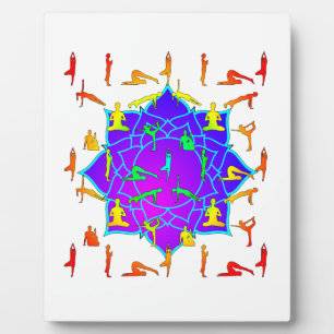 Lotus Flower With Yoga Poses Plaque