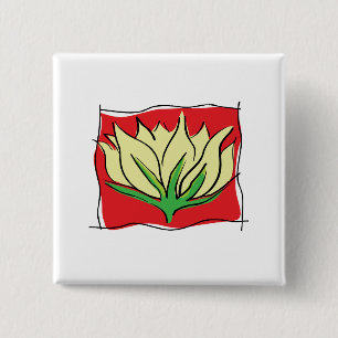 Lotus Flower Yoga 15 Cm Square Badge