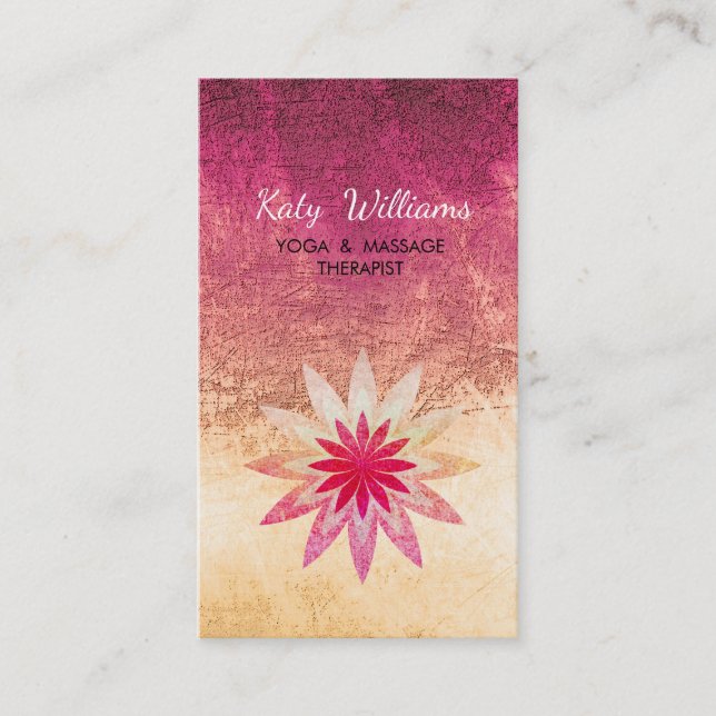 Lotus Flower Yoga Instructor Meditation Holistic Business Card (Front)