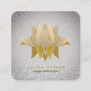 Lotus Flower Yoga Instructor Meditation Holistic Square Business Card