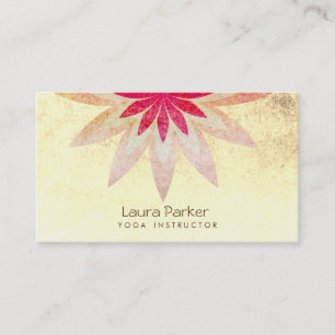 Lotus Flower Yoga Instructor Meditation Vintage Business Card