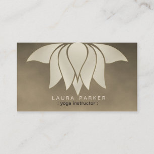 Lotus Flower Yoga Instructor Retro Gold Meditation Business Card