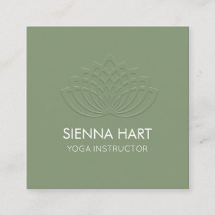 Lotus Flower Yoga Instructor Sage Square Business Card