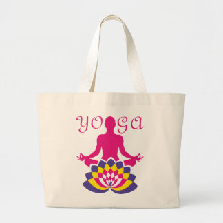Lotus Flower Yoga Large Tote Bag