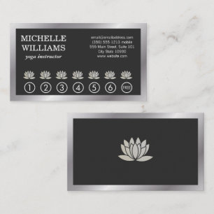 Lotus Flower Yoga Meditation Border Loyalty Card
