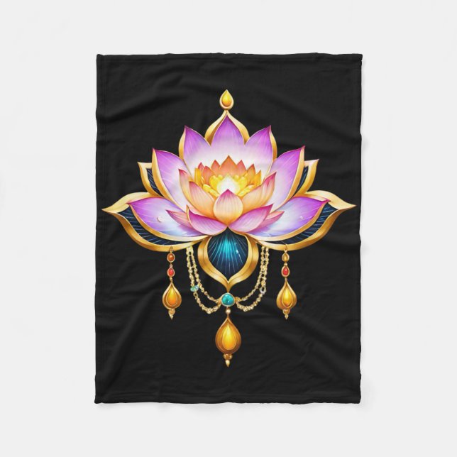 Lotus Flower Yoga Metaphysical _2  Fleece Blanket (Front)