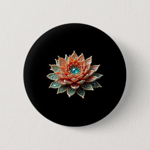 Lotus Flower Yoga Metaphysical 6 Cm Round Badge