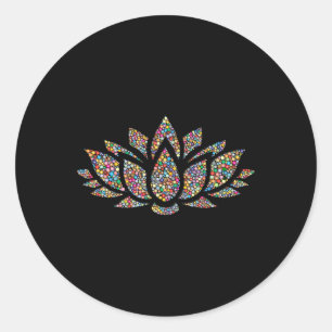 Lotus Flower Yoga Om Namaste Classic Round Sticker