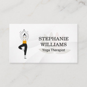 Lotus Flower Yoga Pose Illustration Business Card
