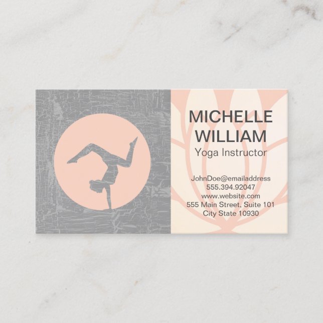 Lotus Flower | Yoga Studio Logo Business Card (Front)