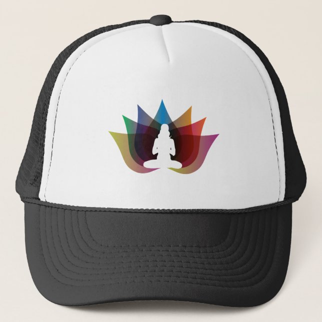 Lotus Flower yoga Trucker Hat (Front)