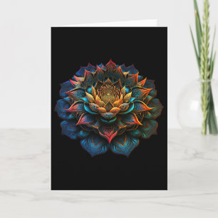 Lotus Flower Yoga Zen Bohemian Namaste Meditation. Card