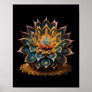 Lotus Flower Yoga Zen Bohemian Namaste Meditation Poster