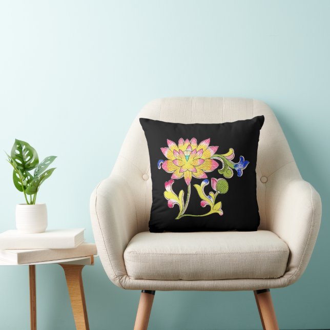 Lotus Flowers and Vine Cushion (Chair)
