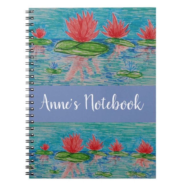 Lotus flowers Drawing   Notebook (Front)