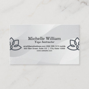 Lotus Flowers Graphic Yoga Teacher Yoga Studio Business Card