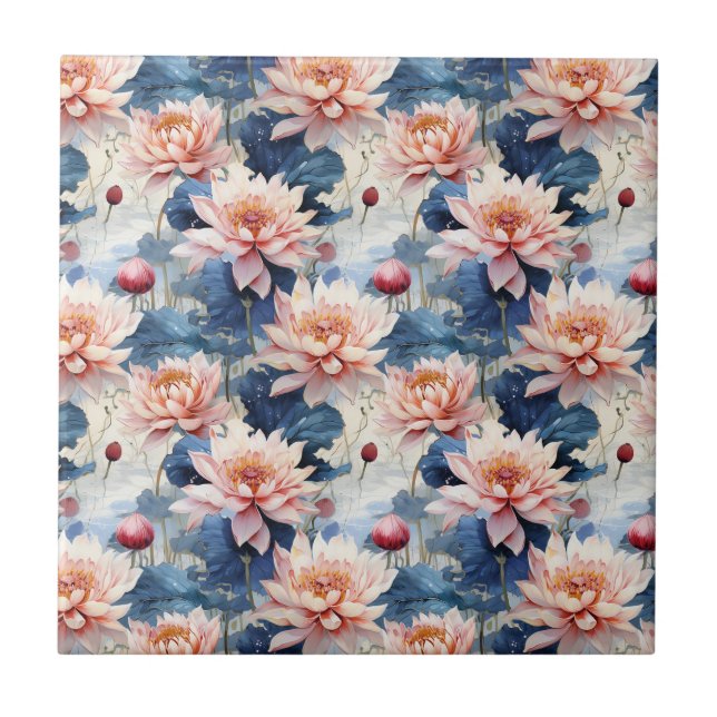 Lotus Flowers Pond Tile (Front)