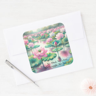 Lotus Flowers & Quote Square Sticker