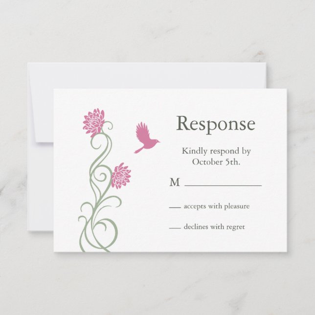 Lotus Flowers RSVP (white) Card (Front)