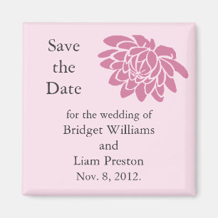 Lotus Flowers Save the Date Magnet (pink)
