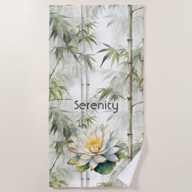 Lotus Flowers Serenity  Beach Towel (Front)
