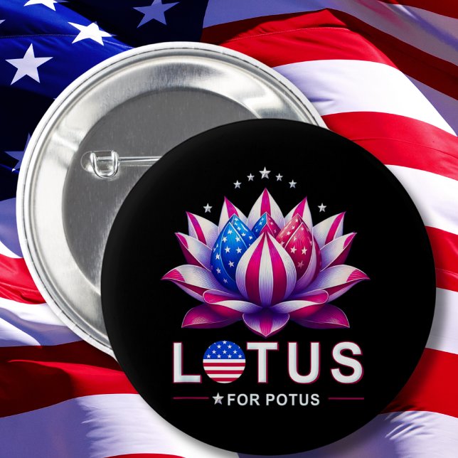 Lotus for Potus Kamala Harris Trendy Lotus Potus 6 Cm Round Badge (Creator Uploaded)