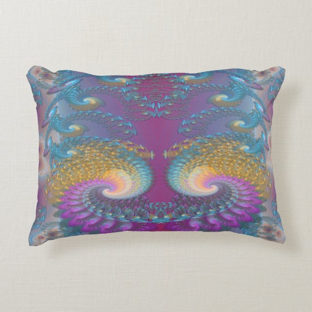 Lotus Fractal Art Decorative Cushion (Front)