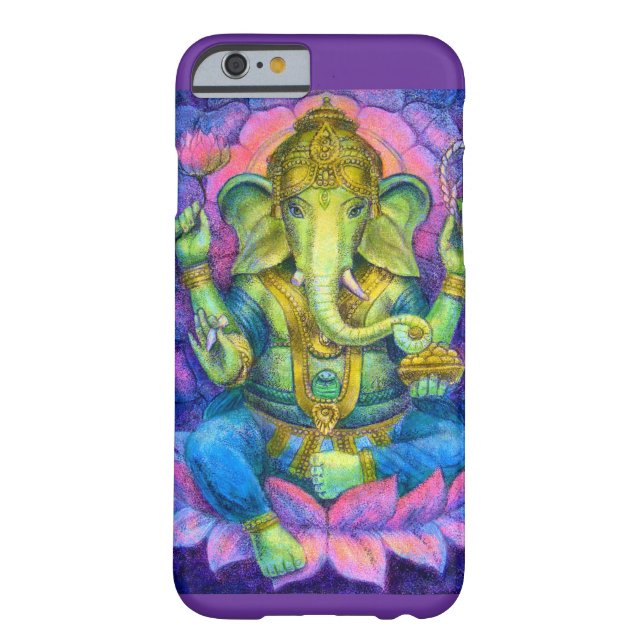Lotus Ganesha iPhone 6 case Lucky Hindu Elephant (Back)