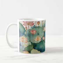 "Lotus Garden" Floral Mug by DAKimage