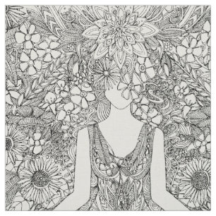 lotus garden vintage black yoga floral fabric