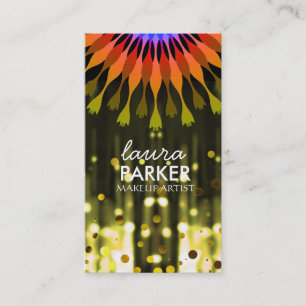 Lotus Glow Glitter Sparkle Makeup Artist Elegant Business Card