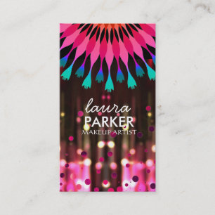 Lotus Glow Glitter Sparkle Makeup Artist Elegant Business Card