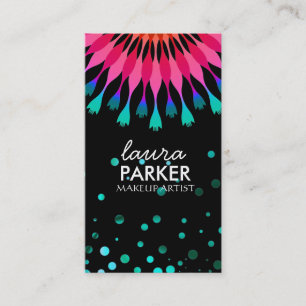 Lotus Glow Glitter Sparkle Makeup Artist Elegant Business Card