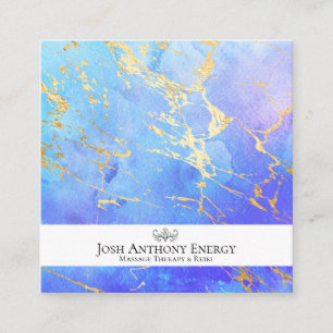 *~* Lotus Gold Pastel Nebula Galaxy Universe AP3 Square Business Card