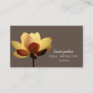 Lotus Gold Yoga Instructor Meditation Zen Vintage Business Card