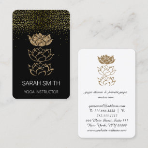 Lotus  gold Yoga Mindfulness Glitter  Business Card