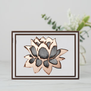 Lotus grey & copper foil card 