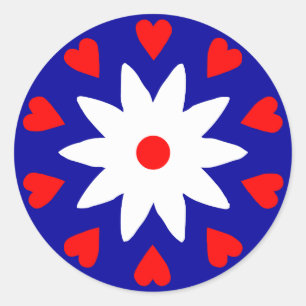 Lotus Heart Classic Round Sticker