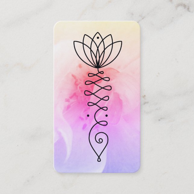 *~* Lotus Heart Reiki Nirvana Yoga Massage Rose QR Business Card (Front)