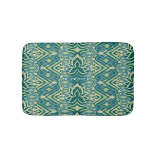 Lotus Ikat Pattern - The White Lotus Bath Mat
