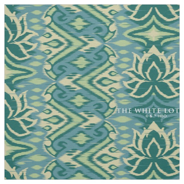 Lotus Ikat Pattern - The White Lotus Fabric (Swatch)