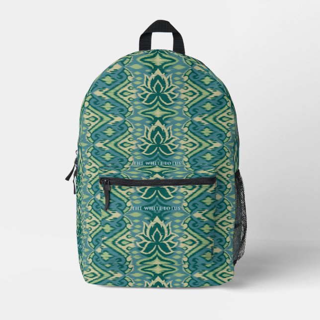 Lotus Ikat Pattern - The White Lotus Printed Backpack (Front)
