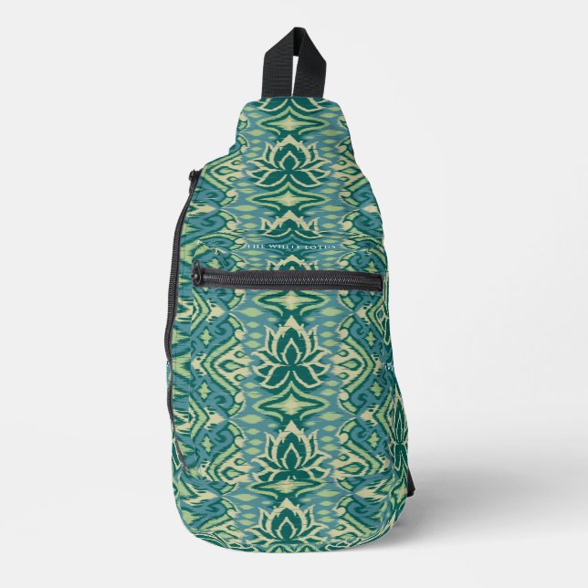 Lotus Ikat Pattern - The White Lotus Sling Bag (Front)