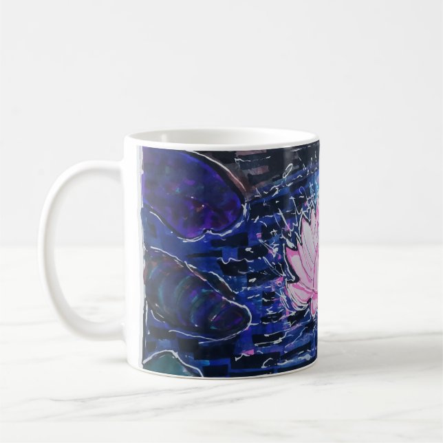 Lotus in Dark Water Coffee Mug (Left)