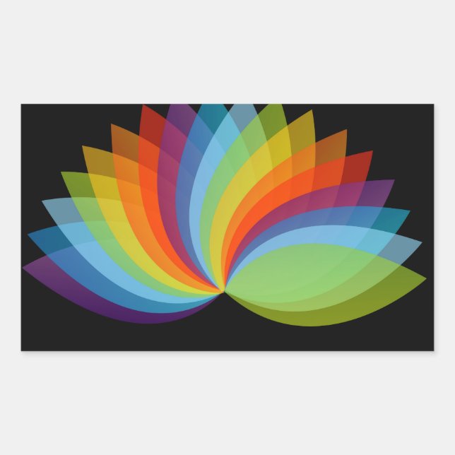 Lotus in different colours rectangular sticker (Front)